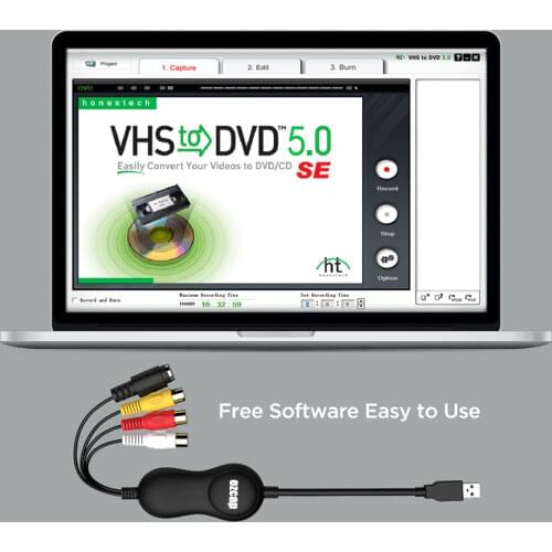 EzCAP 172 1568 Upgrade To 159 USB 2.0 Audio Video Capture Stick CVBS S-Video Recording Card for V8 Hi8 DVD VHS DVR TV Camcorder