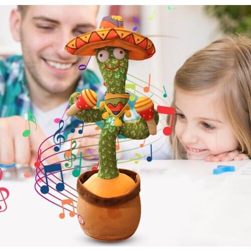 Plant Cactus Song Electric Toy Plush Music Dancing Doll Baby Pet Kids Accompany Toys for Kids Children Gifts Home Decoration