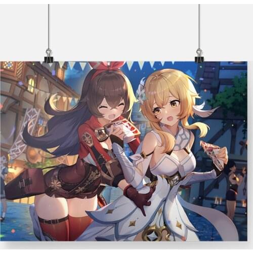Lumine Amber Genshine Impact Funart Home Decor Canvas Wall Art Decoration Prints Dorm Living Room Bedroom Poster Painting