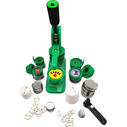 Badge Maker Machine 25 - 58 MM with 500 Sets Circle Manufacture Button Parts Metal Custom Sheet Tag Pressing for Pins