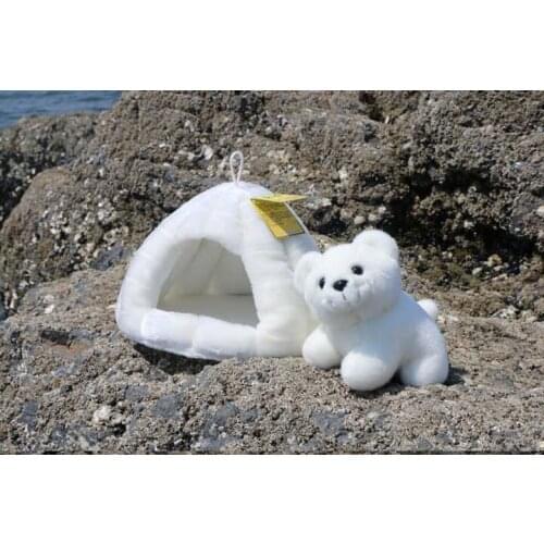 Lovely polar bear about 18cm plush toy with 30cm snowhouse ,birthday gift w0990