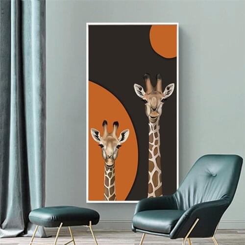 Cute Giraffe Canvas Child Poster Nursery Wall Art Picture Print Animal Painting Nordic Cuadros for Kid Baby Bedroom Decor Poster