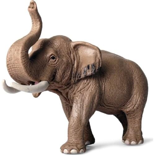 Simulation Asian Elephant Animal Figure Collectible Toys Wild Animal Action Figures Kids Plastic Cement Toys