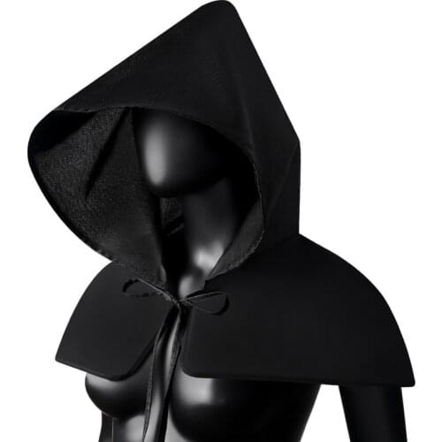 Halloween Shoulder Cape Hood Cloak Medieval Plague Doctor Cap Monk Costume Men Women Mantle Accessory Gothic Punk Robe For Adult