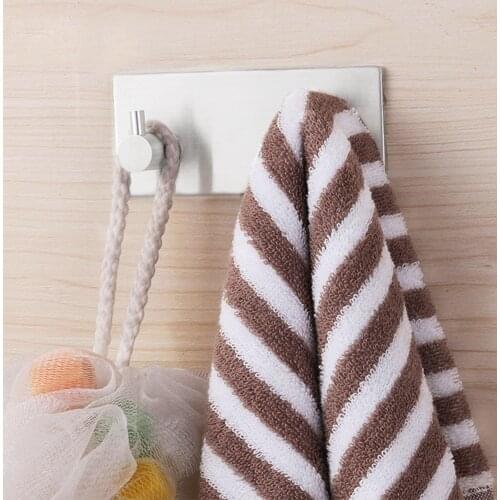 Bathroom Towel Hook Rack Organizer Black Robe Wall Hook Kitchen Organizer Stainless Steel Coat Hangers Hooks On the Wall