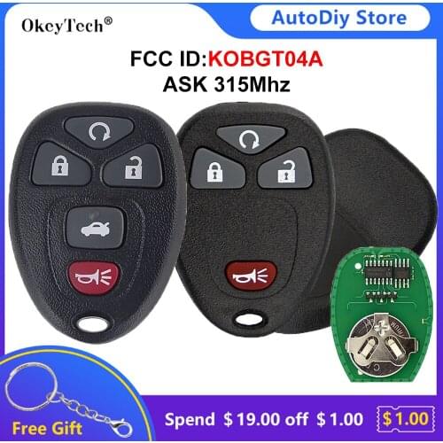 Okeytech 3+1/4+1 Buttons Remote Control Key ASK 315Mhz For Buick For Chevrolet Suburban Tahoe GMC Yukon For Cadillac KOBGT04A