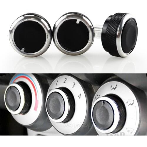 3Pcs Car Air Conditioning Switch Aluminum Alloy Ac Knobs Buttons Panel Control Heat Climate Car Assessoies For Honda CITY FIT