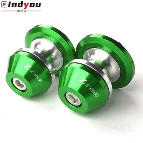 For Kawasaki Z750 Z750S 2005-2013 Z750R 2011 2012 2013 Motorcycle M10 CNC High Quality LOGO z750 Swingarm Sliders Spool Green