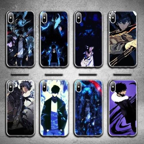 Solo leveling Cool Black Sung Jin-Woo Phone Case For iphone 12 11 Pro Max Mini XS Max 8 7 6 6S Plus X 5S SE 2020 XR cover