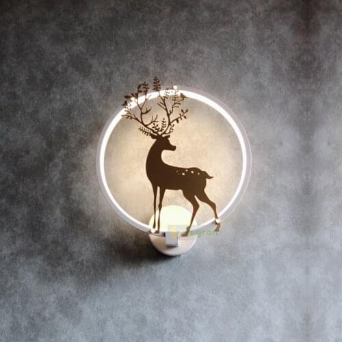 Modern Black & White Mural living room deer background decorative lights led Wall Sconce Bathroom Lighting bedroom bedside lamp