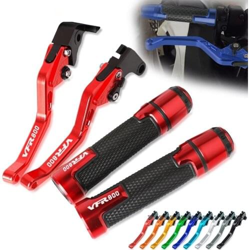 VFR 800 Adjustable Brake Handle Clutch Levers Motorcycle Thruster Grip Handle Bar Cap End Plugs For HONDA VFR800 2002 2003 2004