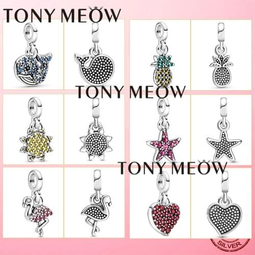 Jewelry Charm Bead Flamingo Starfish Pendant 925 Sterling Silver Me Charm Fit Original Pan Me Bracelet Jewelry Women