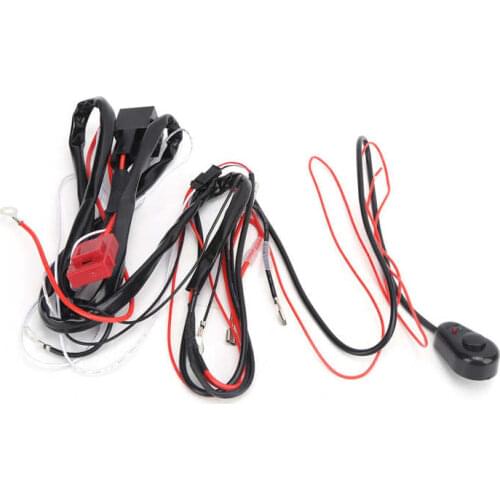 12V Wiring Harness 12V LED Spotlights Wiring Harness 1-to-2 40A Relay Inline Blade Fuse Universal for Car ATV UTV Wiring Harness