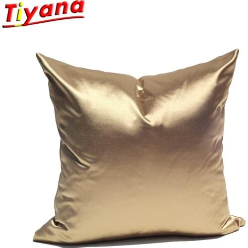 Golden Thick Satin Cushion Pillow Cover Modern Golden Sofa Cushion Accessories Bedside Pillowcase Hotel /Home Decoration #VT