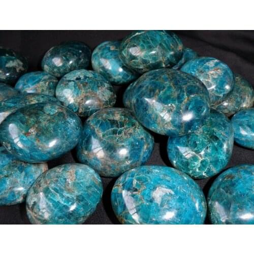 1pcs 80-100g Natural Blue apatite palm stone crystal reiki healing stones and crystals gifts