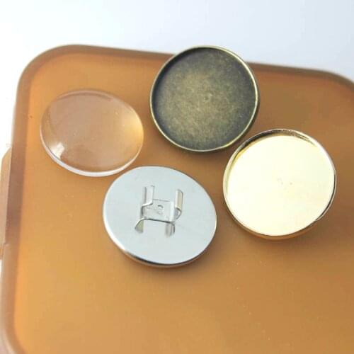 10pcs 20/25mm Cabochon Base Hair Band Setting Gold Bronze Holder Fit Elastic Band Rope for DIY Hair Rope Making Accessories