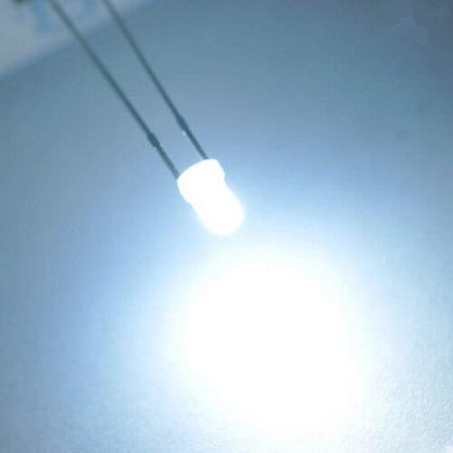 1000pcs/lot Transparent 3mm LED white light-emitting diode F3 white Colour Round LED