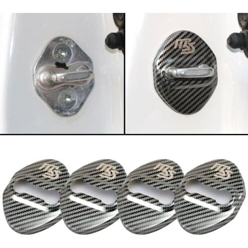 4pcs New Car Carbon fiber pattern Auto Door Lock Cover Case For Mazda 2 Mazda 3 MS Mazda 6 CX-5 CX5 accessories Car-Styling