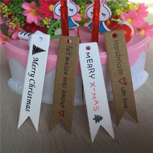 50Pcs Brown White Heart Hollow Wedding Party Gift Handmade Tags Label Letter Love Kraft Paper Tags Christmas Cake Paper Card