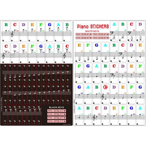 88/61/54/49 Key Piano Keyboard Sticker Electronic Piano Sticker Stave Notation Hand-rolled Piano Sticker Pitch Sticker Piano