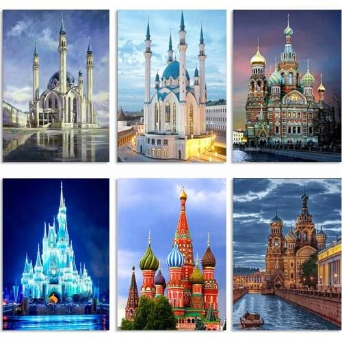 Full Diamond Painting Castle Diamond Embroidery Landscape 5d Cross Stitch Diamond Mosaic Painting Gift Handmade Home Decoration