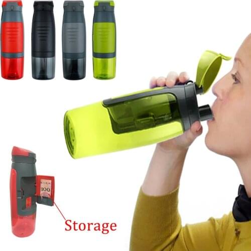750ML Water Bottle Storage Wallet Sports Kettle Outdoor Creative Cup Hidden Security Stash Box Camping Running Tennis Bicycle