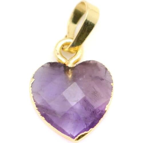 DoreenBeads Natural Stone Hearts Birthstone Charms Pendants Gold Color Silver Color For DIY Necklace Jewelry 20*11mm, 1 Piece