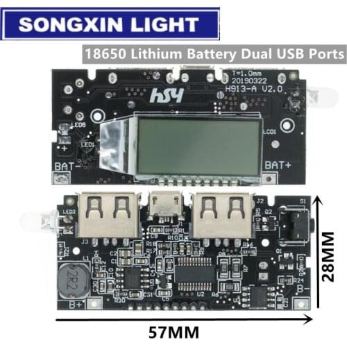 Dual USB 18650 Battery Charger PCB Power Module 5V 1A 2.1A Mobile Power Bank Accessories for Phone DIY LED LCD Module Board