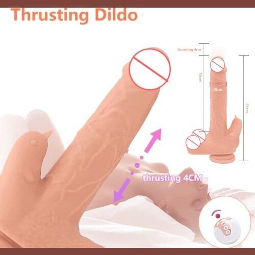 Realistic Dildo Vibrator G-spot Massager Masturbation Automatic Telescopic Heating Real Penis Sex-Toys For Women Adult