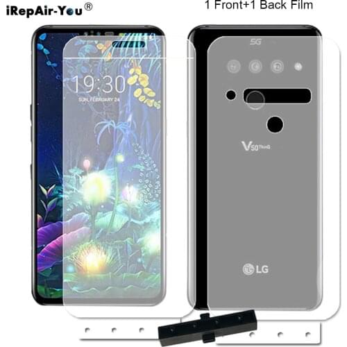 1 Set Full Cover Hydrogel Film For LG V50 ThinQ Front Back Nano Screen protector with Fix Tools Not Glass