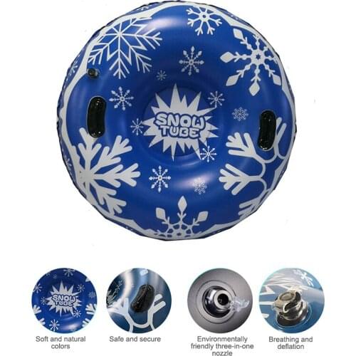 Snowboarding Sleds Floated Skiing Board With Handle Inflatable Thickened Size Circle Winter Skiing Christmas Toy Snow Tubes Ring