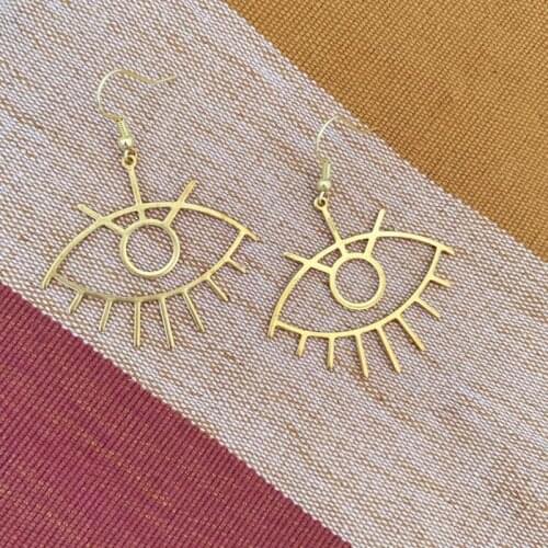 Evil eye brass earring Bohemian Fashion Witch Jewelry Women Gift 2020 New Delicate And Beautiful Crescent Wholesale Statement