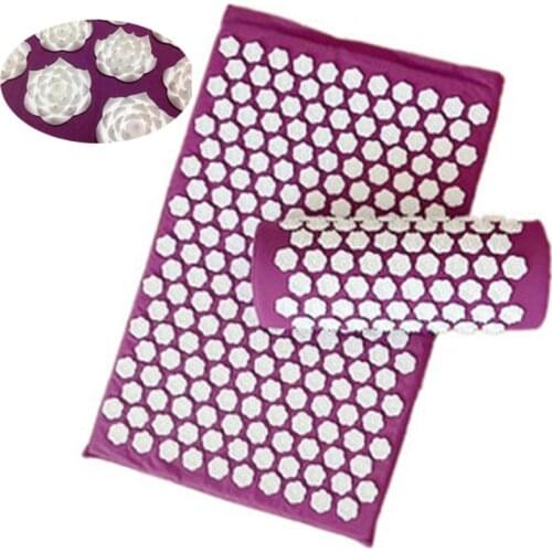 Lotus thorn acupuncture massage mat acupressure mat pillow body back massage pain relieve relax yourself Relaxation cushion bag