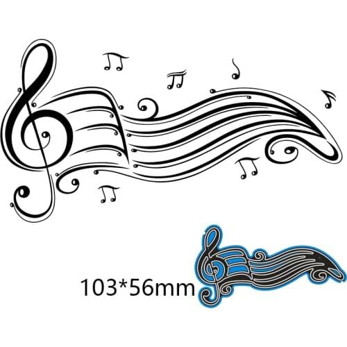 Metal Cutting Dies Musical symbol new for decor card DIY Scrapbooking stencil Paper Album template Dies 103*56mm