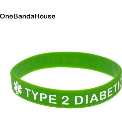 OBH 50PCS TYPE 2 DIABETIC Silicone Wristband Adult Size