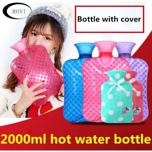 Wholesale Classical 2L pvc hot water bottle with bubble hot water bag cheapest and rubber hot water bottle/ bag