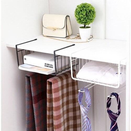 New Cupboard Hanging Under Shelf Storage Iron Mesh Basket Kitchen Rack Chopping Block Rack Cutting Board Towel Holder