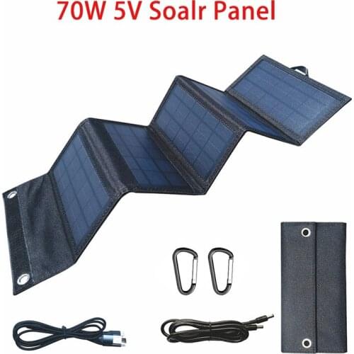 Anern 70W Flexible Foldable Solar Panel Portable Folding Waterproof Charger PV Monocrystalline Cell Solar Panel Kit