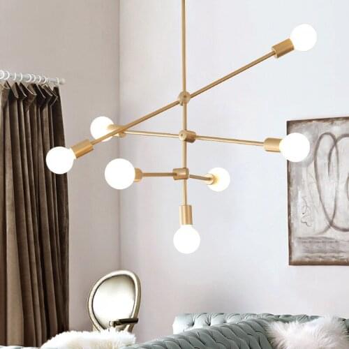 Magnolia simple molecular chandelier Nordic Tieyi light luxury LED lamp living room dining room Chandelier