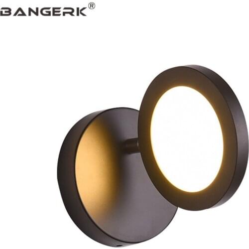 Simple Modern LED Wall Light Rotate Wall Sconces Iron Black White Bedroom Bedside Wall Lamp Loft Decor Home Lighting Fixtures