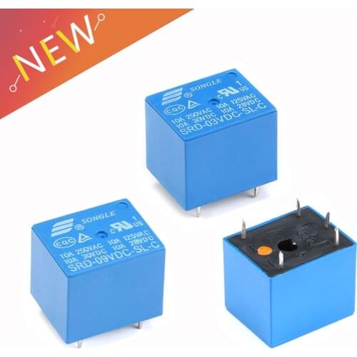 Relays SRD-03VDC-SL-C SRD-09VDC-SL-C 3V 5V 6V 9V 10A 250VAC 5PIN T73