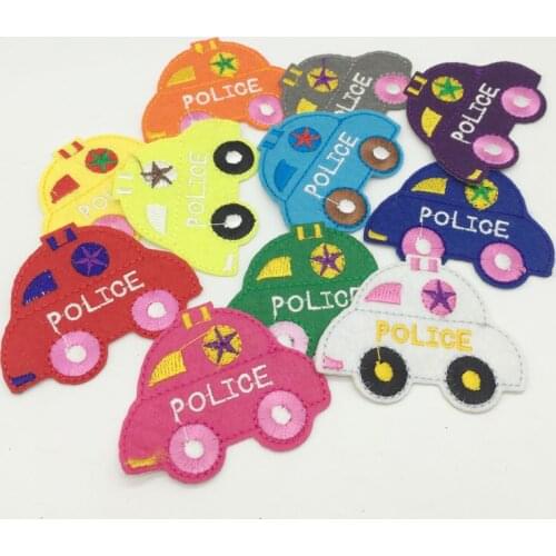 Random 6pcs Cute Small Car Embroidery Patches for T-shirt Iron on Stripes Appliques Clothes Stickers Clothing Badges Sticker