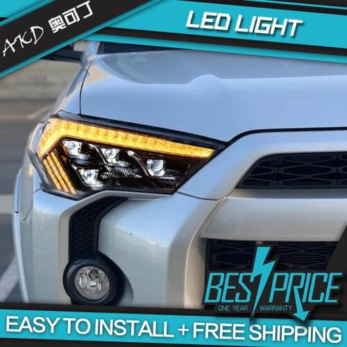 Car Styling Head Lamp for 4 Runner Headlights 2014-2020 4Runner LED Headlight DRL Dynamic Signal projector lens auto Accessories
