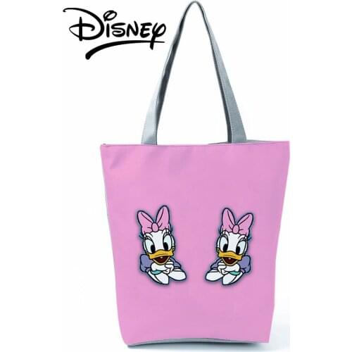 Disney Donald Duck Handbag High Capacity Cartoon Cute Shoulder Bag Eco Shopping Bag Casual Women Summer Travel Beach Bag Female