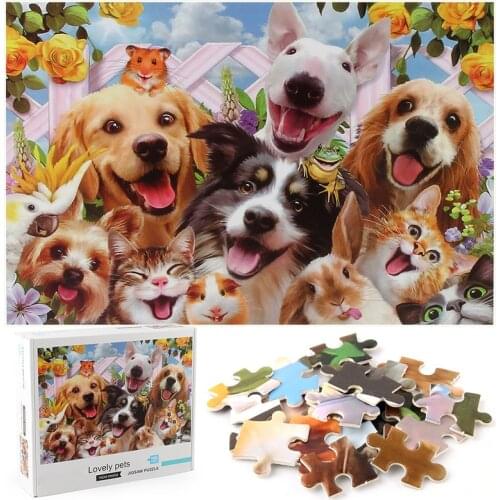 Thickened 1000 Piece Puzzle Paper Pet Dog Children Adult Animal Model Puzzle Toy