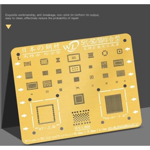 WL Golden BGA Reballing Stencil Kit 0.12mm Thickness Tin Mesh Solder Template for iPhone XSMAX XS XR X 8 8P 7P 7 6P 6 5 5S