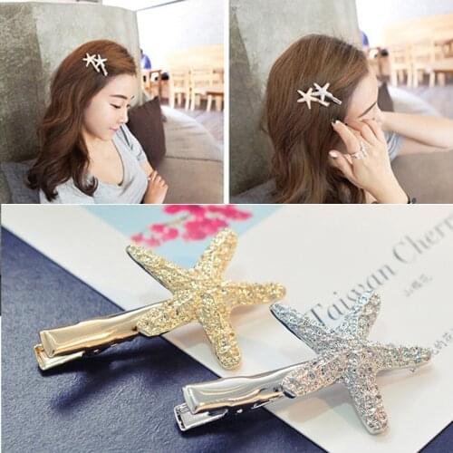 Women Girls Metal Starfish Hairpin Barrettes Hair Clip Headwear Hair Accessories Styling Tool