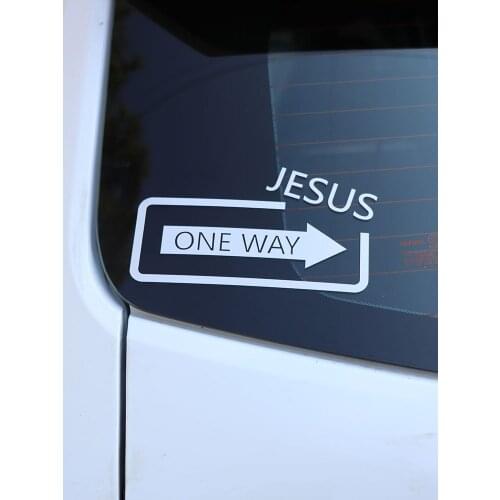 ZTTZDY 18CM*9.7CM Fashion Graphical Jesus One Way Vinyl Car Sticker Black Silver ZJ2-0223