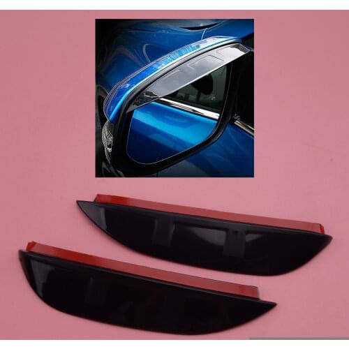1Pair Black Side Rearview Mirrors Visors Shade Rain Guard Trim ABS Fit For Toyota RAV4 2016 2017 2018