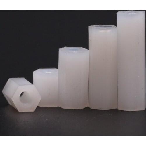 10pcs M2m2.5m3m4 nylon column double way isolation plastic insulation support PC board spacer stu